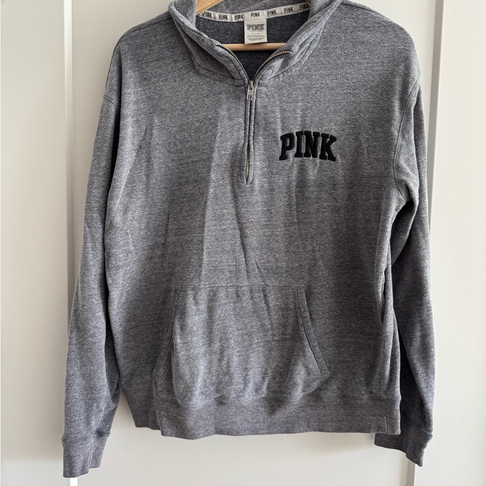 Victoria's Secret Gray Black Quarter Zip